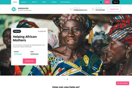Screenshot of Endeavor Pro Nextjs Website Template