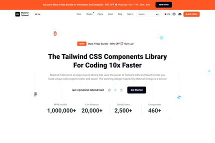 Screenshot of Material Tailwind