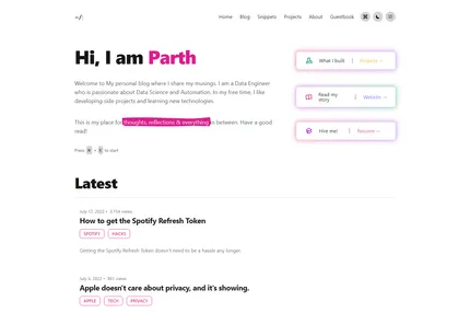 Screenshot of Mere Musings