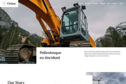 Screenshot of Orion - Construction Company Website Template Next.js