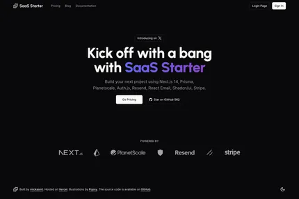 Screenshot of Next Saas Stripe Starter