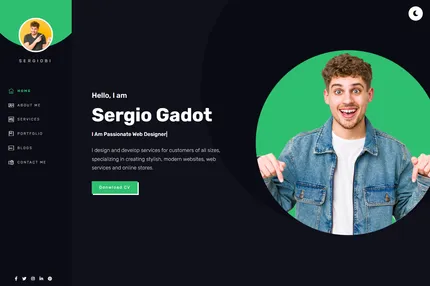 Screenshot of Sergio - next.js portfolio template
