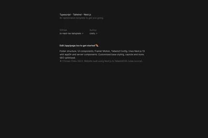 Screenshot of Ts Next Tailwind Template