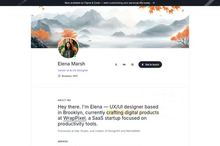 Screenshot of Typefolio NextJs Template
