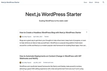 Screenshot of Next Wordpress Starter