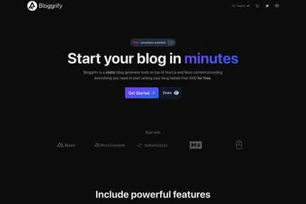 Screenshot of Bloggrify