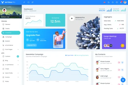Screenshot of MaterialPro NuxtJs Admin Template