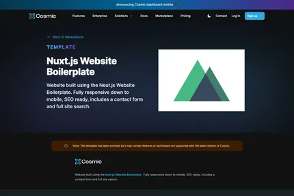 Screenshot of Nuxtjs Website Boilerplate