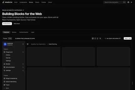 Screenshot of Shadcn Ui Blocks