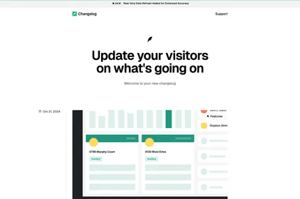 Screenshot of Changelog