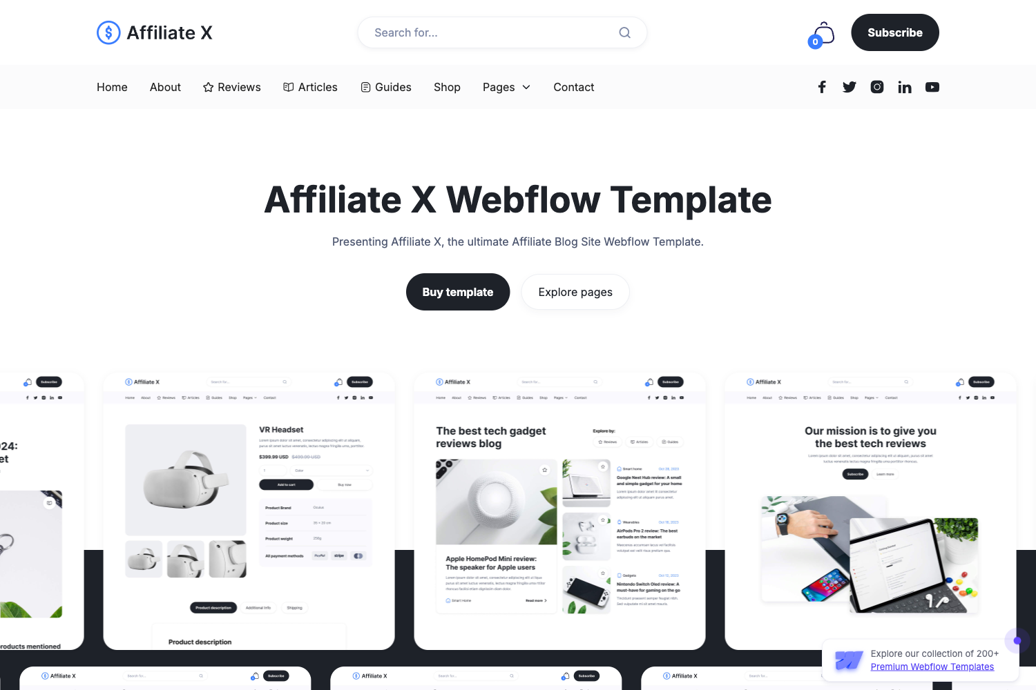 Screenshot of Affiliate X